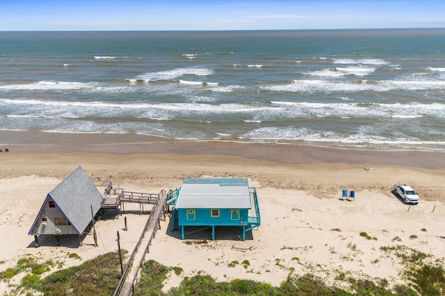 523 Blue Water Hwy, Surfside Beach, TX 77541 - aerial view of property and surrounding area with unending shoreline