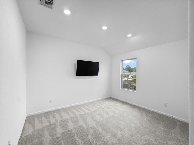 4326 Camden Springs Trl, Porter, TX 77365 - carpeted spare room with recessed lighting, baseboards, and vaulted ceiling