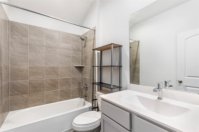17718 Sommerset Falls Ln, Crosby, TX 77532 - bathroom featuring toilet, shower / bathtub combination, and vanity