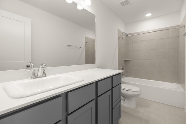 4826 Sand Clouds, Katy, TX 77493 - full bath with vanity, toilet, shower / tub combination, tile patterned flooring, and recessed lighting