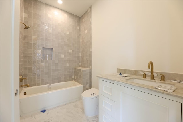 1032 W 41st St, Houston, TX 77018 - full bath with toilet, shower / bathtub combination, and vanity