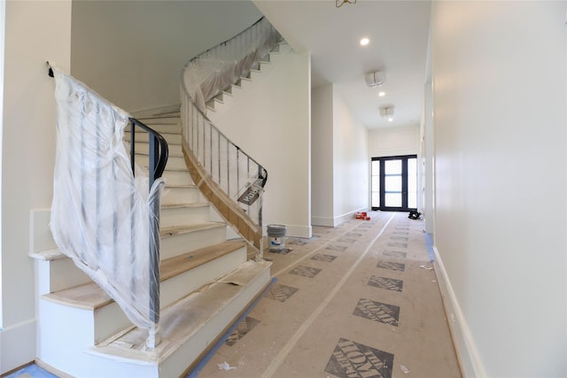 1032 W 41st St, Houston, TX 77018 - stairs featuring recessed lighting