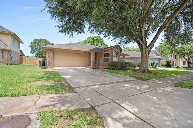 10911 Cedar Bridge St, Houston, TX 77075 - view of front of property with brick siding, a garage, and concrete driveway