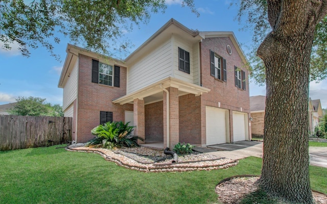 1418 High Thicket Ct, Spring, TX 77373 - traditional-style home with brick siding, an attached garage, and concrete driveway