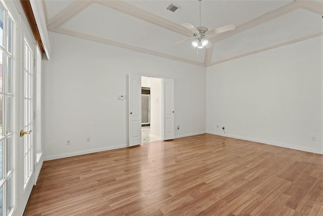 1015 Flagmore Dr, Katy, TX 77450 - unfurnished room with ceiling fan, light wood-style floors, and baseboards
