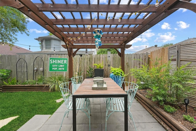 8515 Cold Lake Dr, Houston, TX 77088 - view of patio / terrace with outdoor dining space and a pergola
