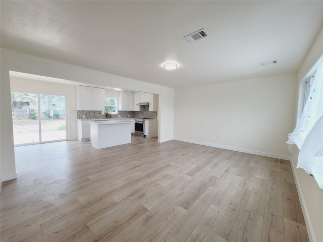 9926 Tangiers Rd, Houston, TX 77041 - unfurnished living room featuring light wood-style floors and baseboards