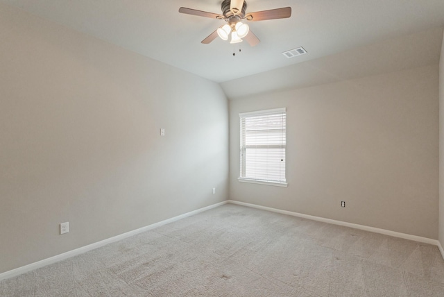 17006 Shannon Lake Ct, Houston, TX 77044 - unfurnished room featuring light colored carpet, baseboards, a ceiling fan, and lofted ceiling