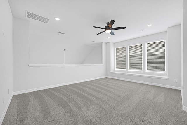 24634 Carleton Lake Ln, Tomball, TX 77375 - spare room featuring carpet floors, a ceiling fan, recessed lighting, and baseboards