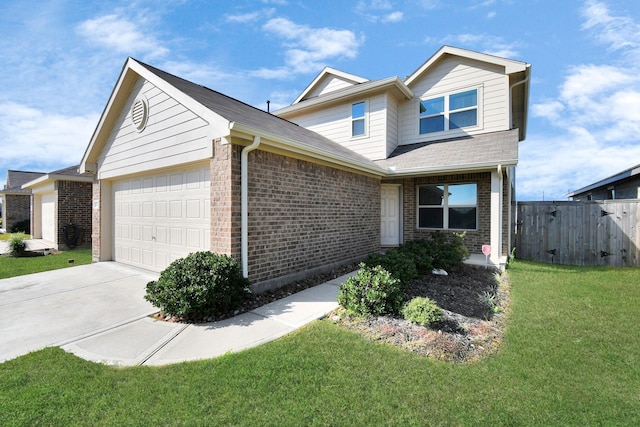 4307 Palmetto Grove Ln, Baytown, TX 77521 - traditional-style home featuring brick siding, a garage, driveway, and roof with shingles