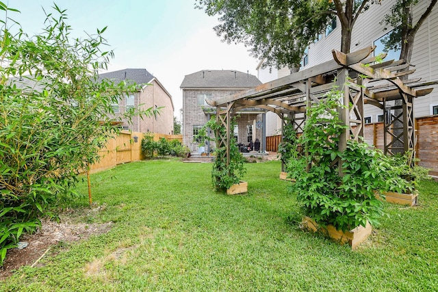 7608 Janak Dr, Houston, TX 77055 - view of yard featuring a pergola and a vegetable garden