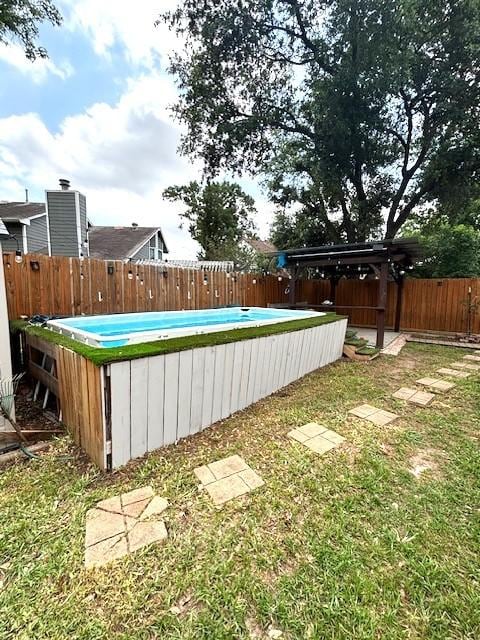 3407 S Briar Knoll Dr, Houston, TX 77082 - view of yard featuring a swimming pool