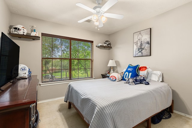 13617 Jasmine Creek Ln, Rosharon, TX 77583 - bedroom featuring carpet floors, baseboards, and a ceiling fan