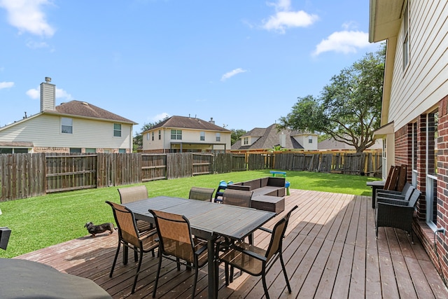 13617 Jasmine Creek Ln, Rosharon, TX 77583 - deck with outdoor dining area and a residential view