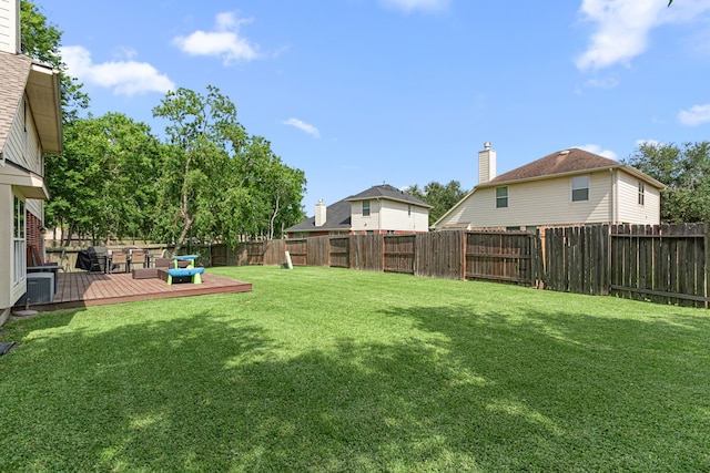 13617 Jasmine Creek Ln, Rosharon, TX 77583 - view of yard with a wooden deck
