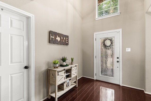 13617 Jasmine Creek Ln, Rosharon, TX 77583 - entryway with dark wood-type flooring and baseboards