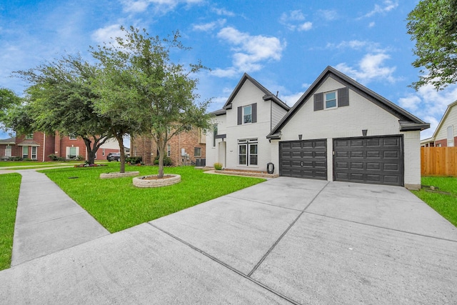11027 Collingswood Dr, La Porte, TX 77571 - traditional home featuring brick siding, concrete driveway, an attached garage, and cooling unit