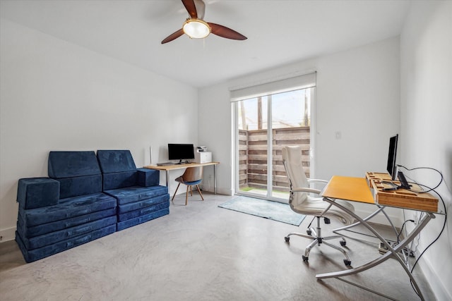 4812 Chenevert St Unit A, Houston, TX 77004 - office space featuring a ceiling fan and concrete flooring