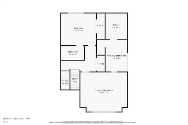 4812 Chenevert St Unit A, Houston, TX 77004 - home floor plan