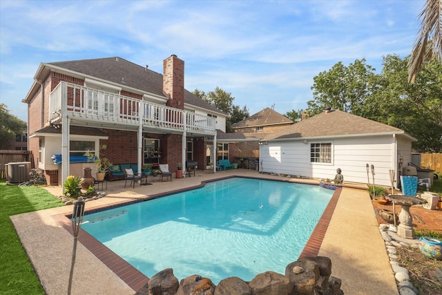 2326 Pin Hook Ct, Seabrook, TX 77586 - view of pool with a patio area and cooling unit