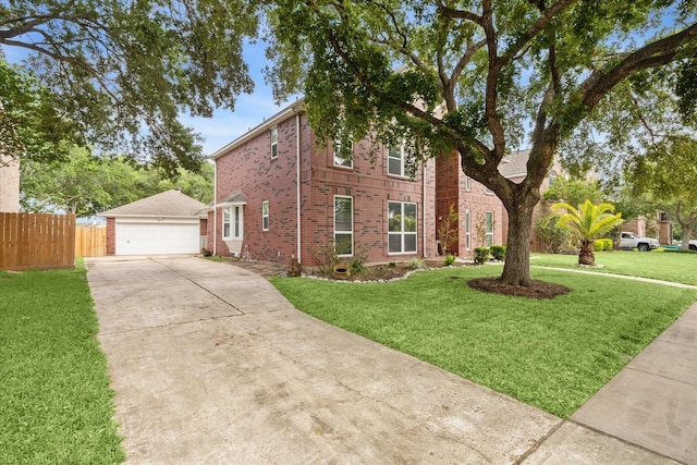 2326 Pin Hook Ct, Seabrook, TX 77586 - view of front of property featuring brick siding, a garage, and an outdoor structure