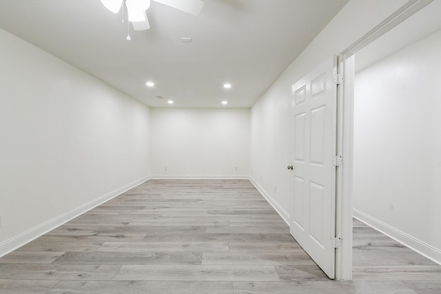 527 Fm 787th Rd E, Cleveland, TX 77327 - unfurnished room featuring recessed lighting, light wood-type flooring, a ceiling fan, and baseboards