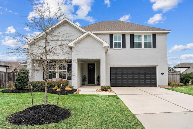 2221 Hay Field Ct, Conroe, TX 77384 - view of front of home with a garage, concrete driveway, and brick siding