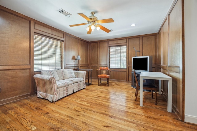5135 Edloe St, Houston, TX 77005 - office space featuring light wood-type flooring and a ceiling fan