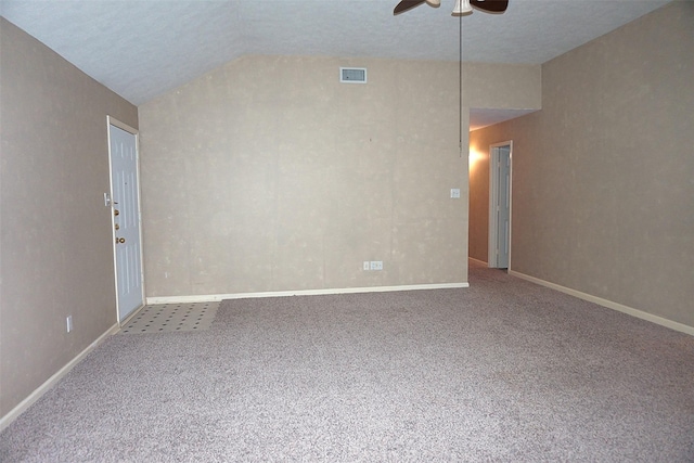19710 Lowe St, Porter, TX 77365 - carpeted spare room with ceiling fan and vaulted ceiling