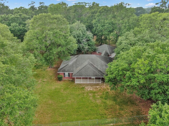 19710 Lowe St, Porter, TX 77365 - aerial view of property and surrounding area with a heavily wooded area