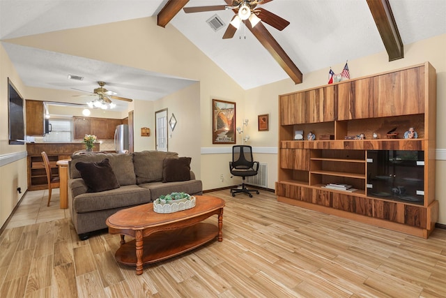 1109 Alan St, Deer Park, TX 77536 - living area with ceiling fan, light wood finished floors, and baseboards