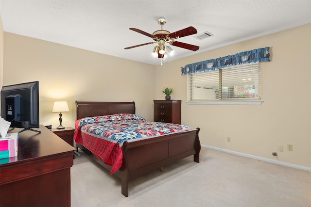 1109 Alan St, Deer Park, TX 77536 - bedroom featuring light colored carpet, baseboards, and a ceiling fan