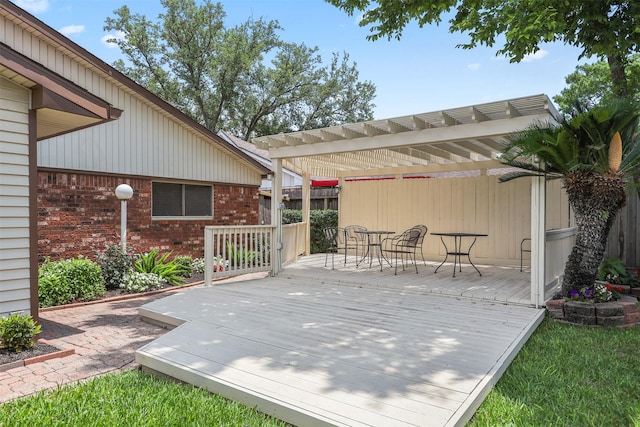 1109 Alan St, Deer Park, TX 77536 - deck with a pergola and outdoor dining area