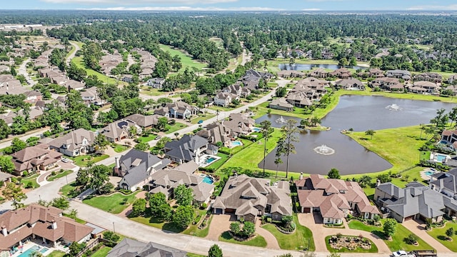 24807 Thorton Knolls Dr, Spring, TX 77389 - aerial view of property's location with a nearby body of water and nearby suburban area