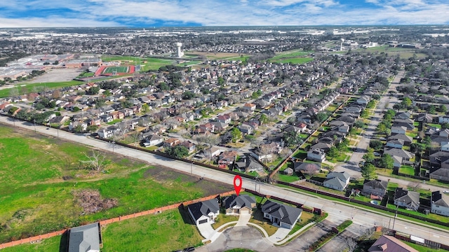 2003 Marthoman Dr, Missouri City, TX 77489 - aerial view of property and surrounding area with nearby suburban area