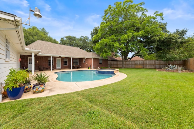 6509 Patricia St, Katy, TX 77493 - view of swimming pool with a patio and a pool with connected hot tub