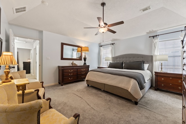 6509 Patricia St, Katy, TX 77493 - bedroom with attic access, light carpet, a ceiling fan, and baseboards