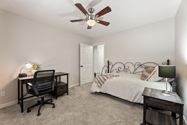 6509 Patricia St, Katy, TX 77493 - carpeted bedroom featuring baseboards, ceiling fan, and an office area