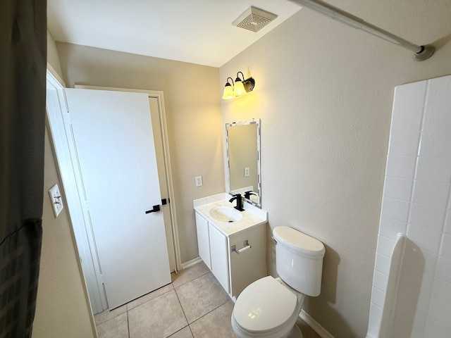 3403 Fox Ct, Pearland, TX 77581 - bathroom featuring toilet, vanity, and tile patterned floors