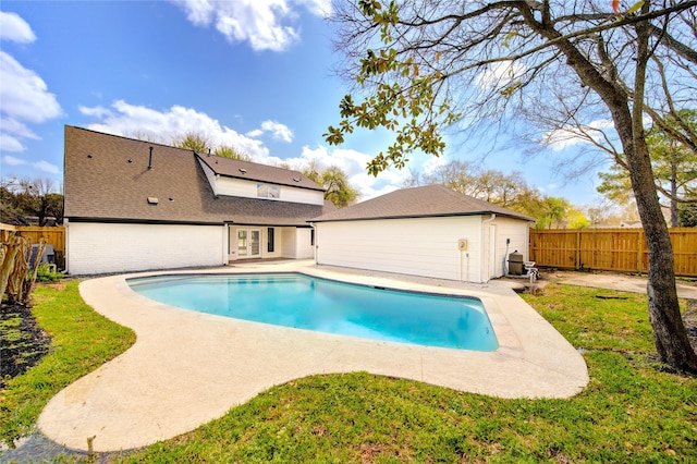 1810 Eagle Falls Ct, Houston, TX 77077 - view of swimming pool featuring a patio area and french doors