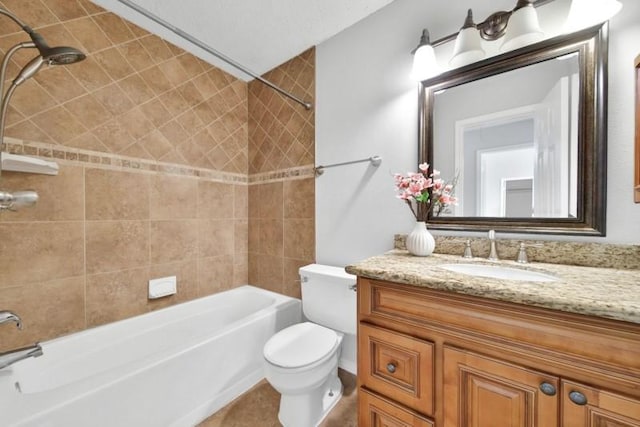 1223 Berrystone Trl, Missouri City, TX 77459 - bathroom featuring shower / washtub combination, toilet, and vanity