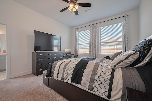 4507 Mustang Run Dr, Rosenberg, TX 77469 - bedroom with baseboards, light carpet, and ceiling fan