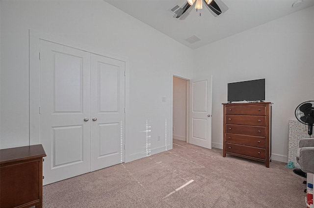 4507 Mustang Run Dr, Rosenberg, TX 77469 - bedroom with carpet, a closet, ceiling fan, and baseboards