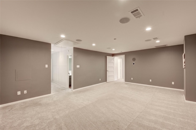 1802 Cobblestone Ct, Richmond, TX 77406 - empty room with attic access, light carpet, recessed lighting, and baseboards