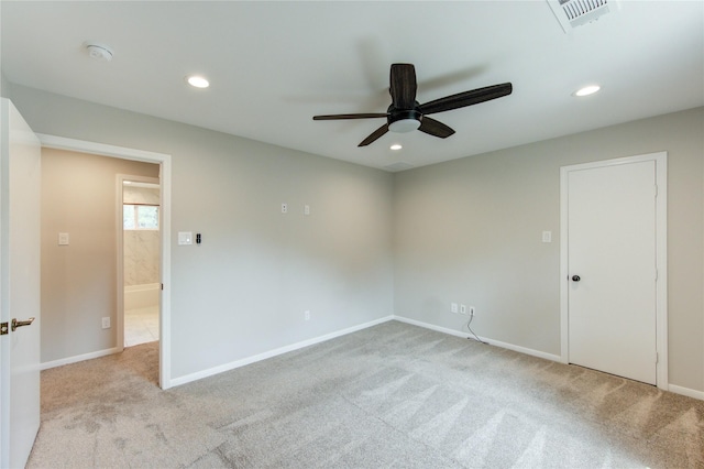 1802 Cobblestone Ct, Richmond, TX 77406 - carpeted empty room with a ceiling fan, recessed lighting, baseboards, and a smoke detector