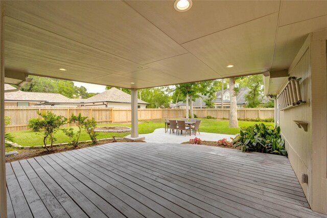 1802 Cobblestone Ct, Richmond, TX 77406 - wooden terrace featuring outdoor dining area