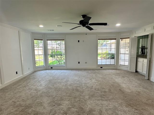 1802 Cobblestone Ct, Richmond, TX 77406 - spare room featuring carpet floors, a ceiling fan, recessed lighting, and baseboards