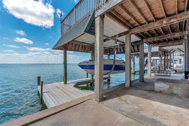 247 Isles End Rd, Tiki Island, TX 77554 - dock with boat lift and a water view