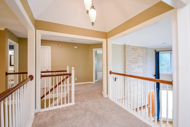 3911 Fielder Cir, Missouri City, TX 77459 - corridor featuring an upstairs landing, carpet, and baseboards
