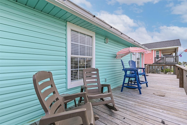 4126 Reeves Dr, Galveston, TX 77554 - view of wooden terrace